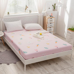 Cute Mini Garden Fitted Bedsheet-Enchanted peach