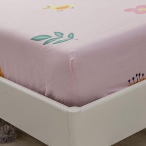 Cute Mini Garden Fitted Bedsheet-Enchanted peach