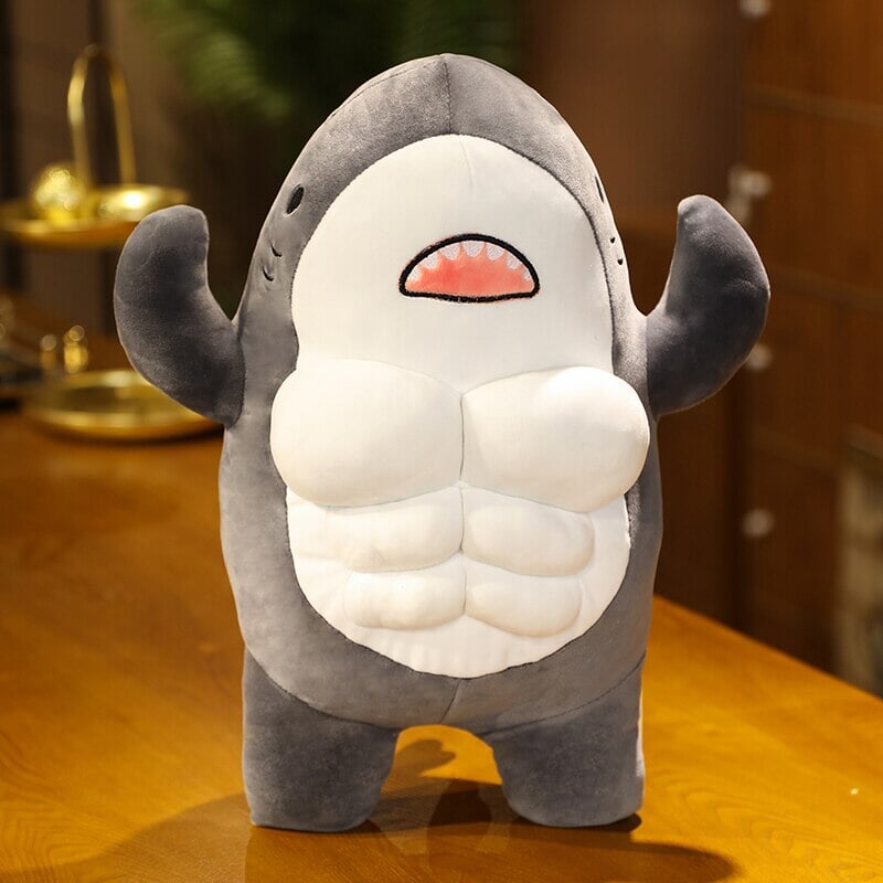 Cute Muscle Shark Plushies | NEW-Enchanted peach