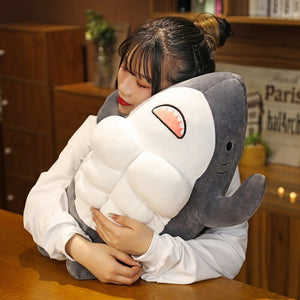 Cute Muscle Shark Plushies | NEW-Enchanted peach