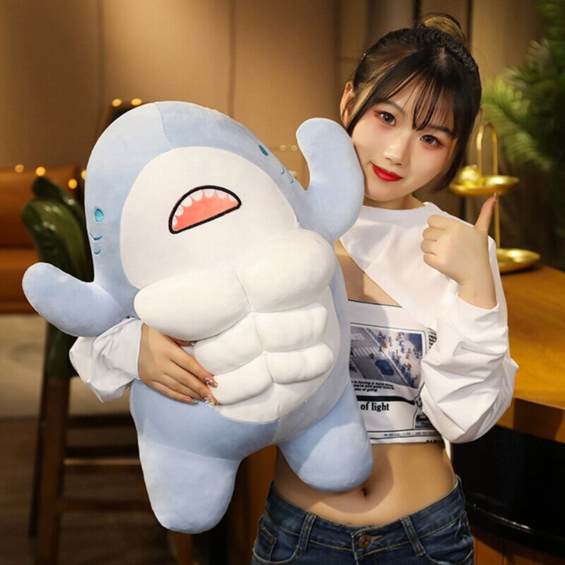 Cute Muscle Shark Plushies | NEW-Enchanted peach