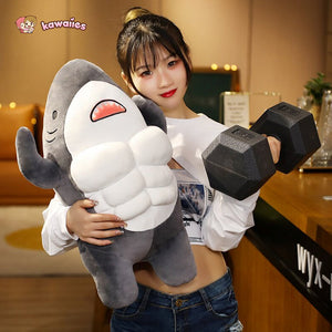 Cute Muscle Shark Plushies | NEW-Enchanted peach