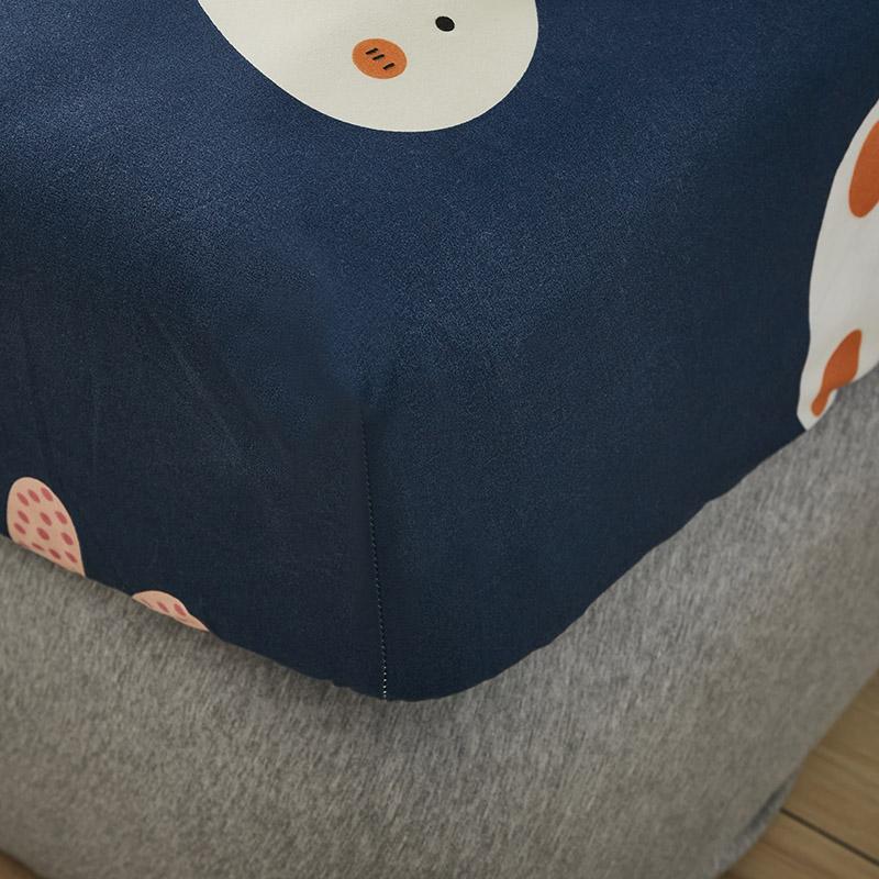 Cute Navy Blue Bunny Fitted Bedsheet - Limited Stock-Enchanted peach