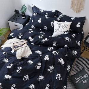 Cute Panda Bedding Set-Enchanted peach