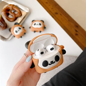 Cute Panda Biscuit Airpods Case (1&2&3&Pro)-Enchanted peach