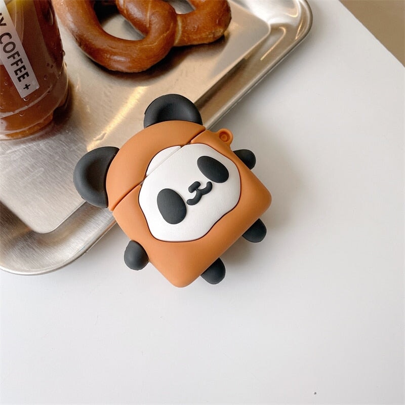 Cute Panda Biscuit Airpods Case (1&2&3&Pro)-Enchanted peach