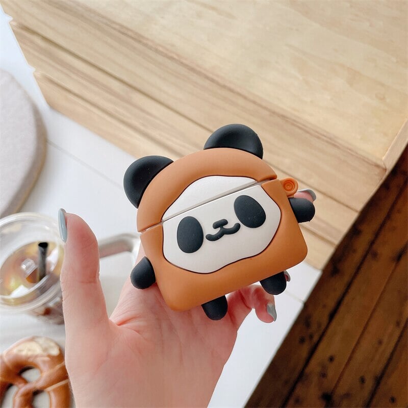 Cute Panda Biscuit Airpods Case (1&2&3&Pro)-Enchanted peach