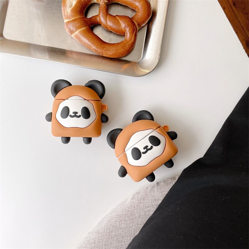 Cute Panda Biscuit Airpods Case (1&2&3&Pro)-Enchanted peach