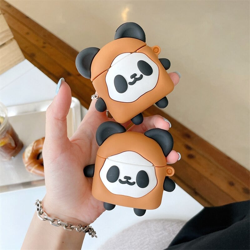 Cute Panda Biscuit Airpods Case (1&2&3&Pro)-Enchanted peach