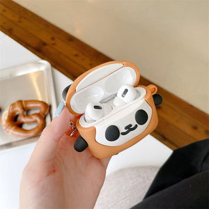 Cute Panda Biscuit Airpods Case (1&2&3&Pro)-Enchanted peach