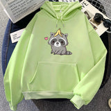 Cute Raccoon with Banana Peel Unisex Hoodie-Enchanted peach