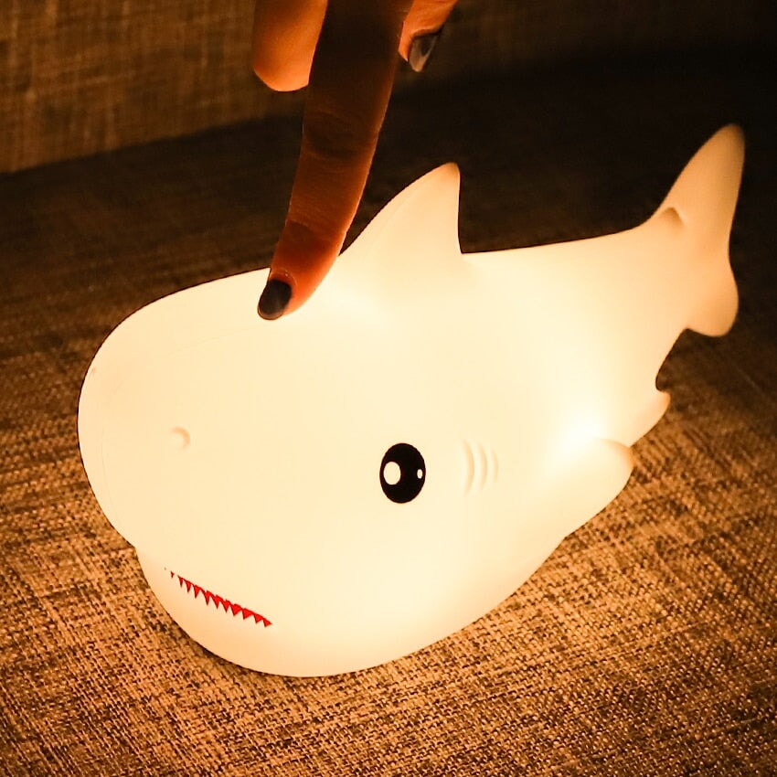 Cute Shark LED Night Light-Enchanted peach