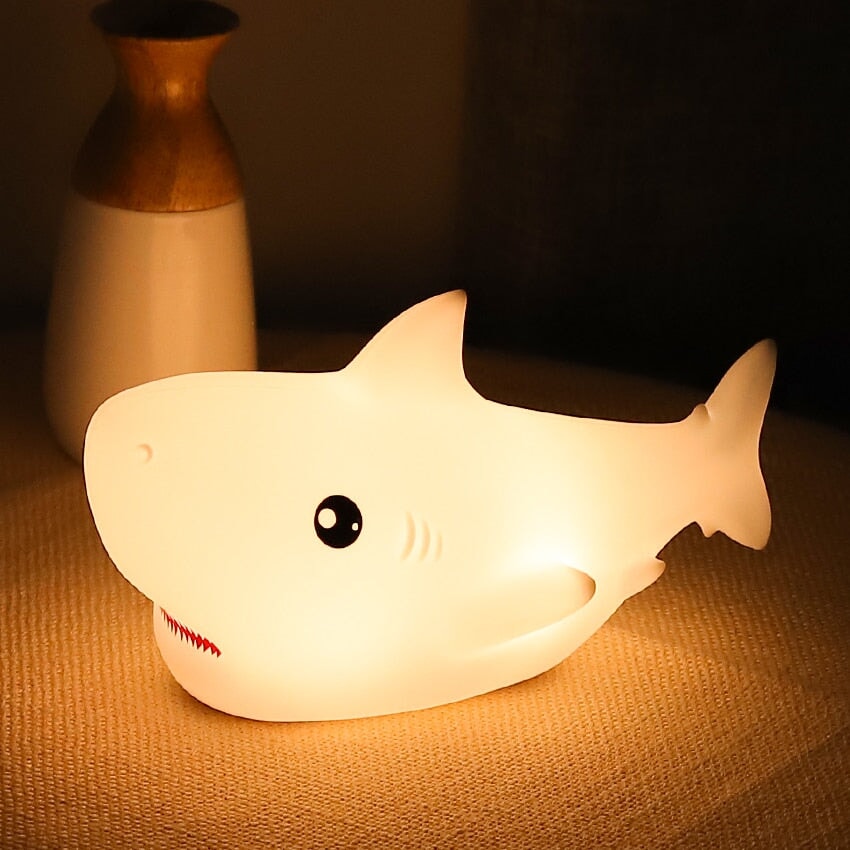 Cute Shark LED Night Light-Enchanted peach