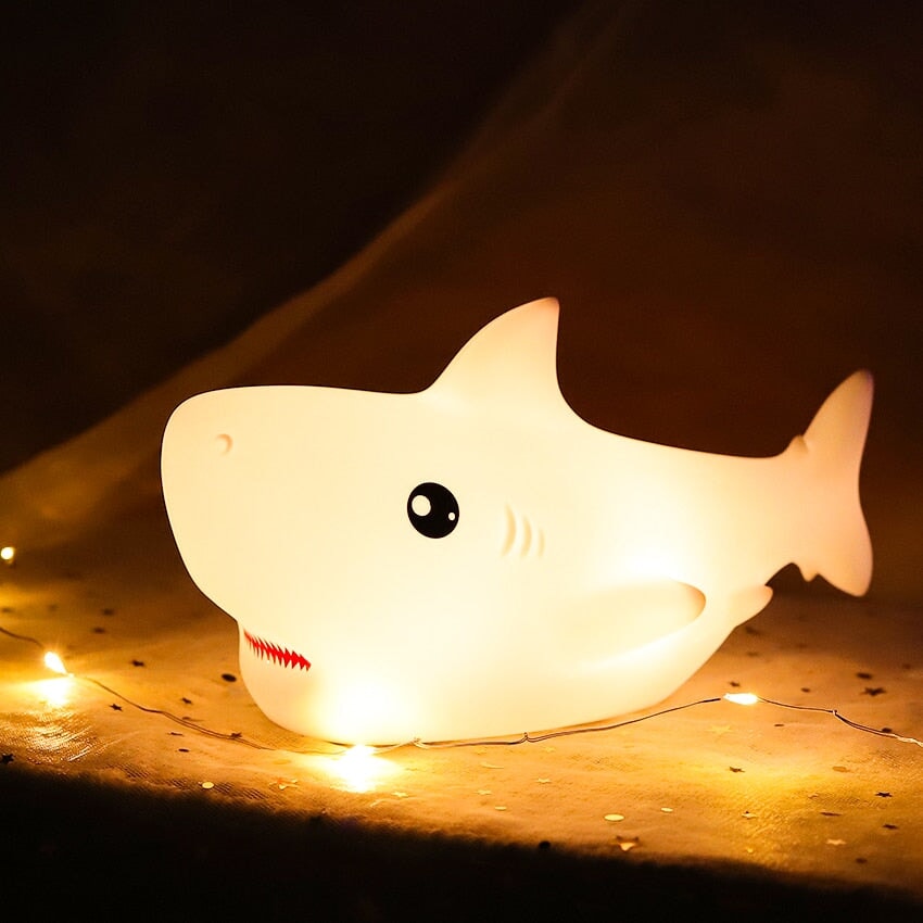 Cute Shark LED Night Light-Enchanted peach