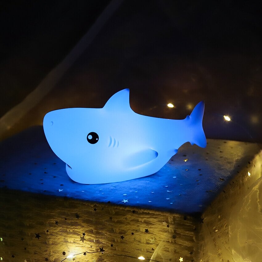 Cute Shark LED Night Light-Enchanted peach