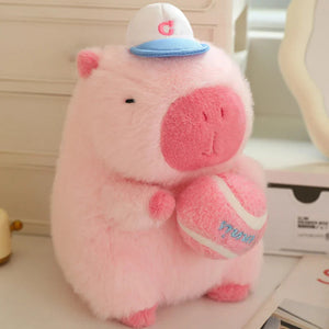 Cute Sporty Capybara Plushie-Enchanted peach