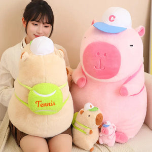 Cute Sporty Capybara Plushie-Enchanted peach