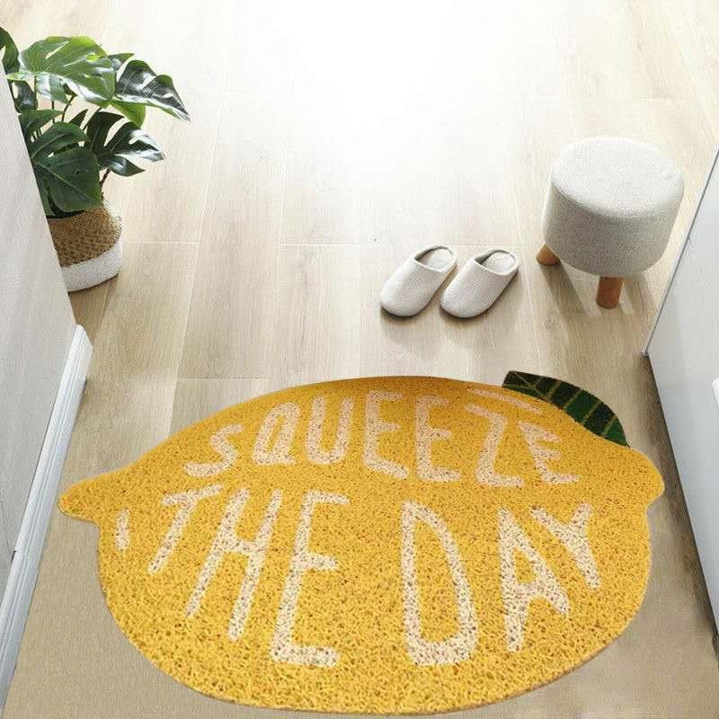 Cute Welcome Cats and Fruits Mat-Enchanted peach