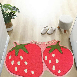 Cute Welcome Cats and Fruits Mat-Enchanted peach