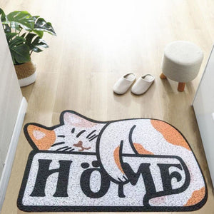 Cute Welcome Cats and Fruits Mat-Enchanted peach