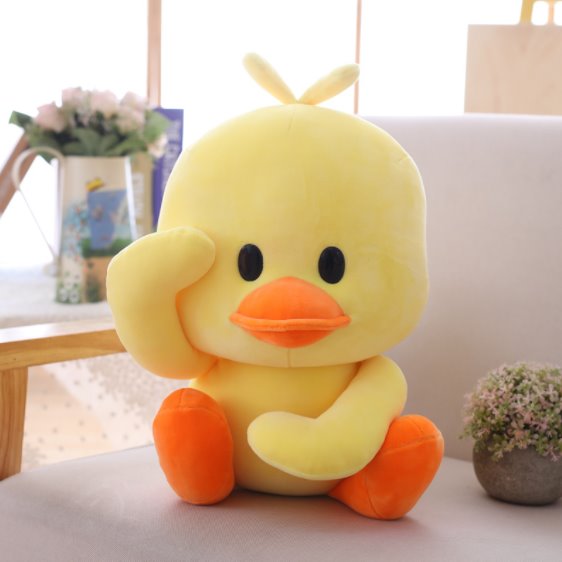 Dancing Yellow Duck Plushie-Enchanted peach