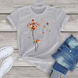 Dandelion Flying Mushroom Seed Tee-Enchanted peach