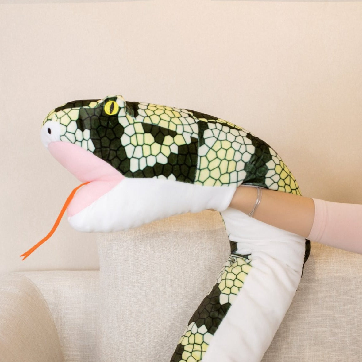 Diablo & Ivy the 63" Snake Plushies-Enchanted peach