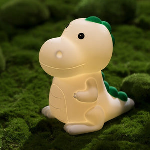 Dinosaur Silicone LED Night Light Cartoon Children-Enchanted peach