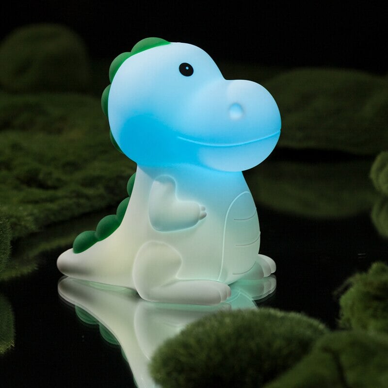 Dinosaur Silicone LED Night Light Cartoon Children-Enchanted peach