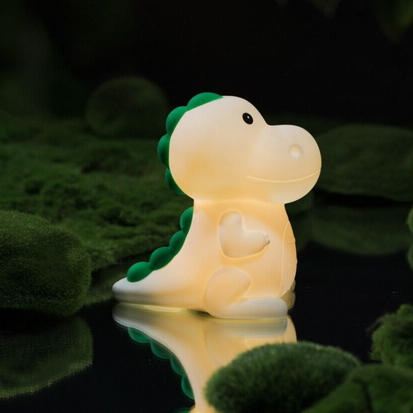 Dinosaur Silicone LED Night Light Cartoon Children-Enchanted peach