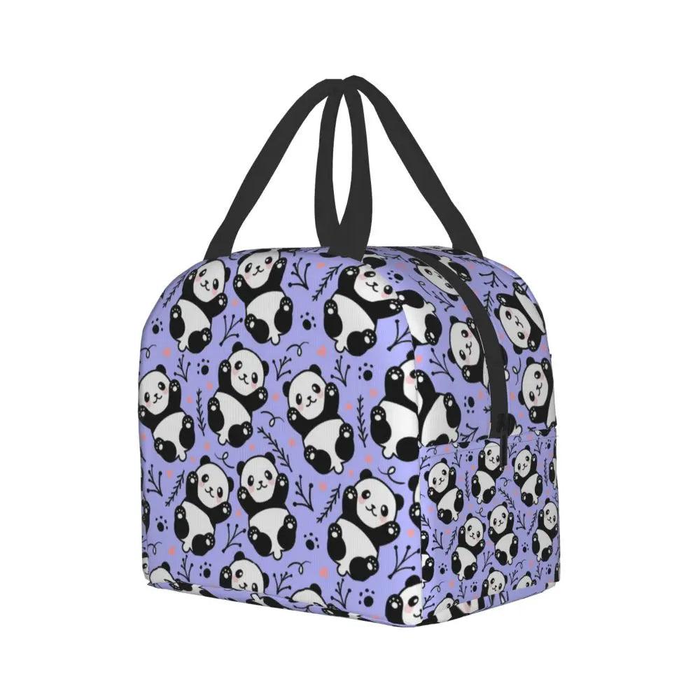 Dozens of Pandas Insulated Lunch Bags-Enchanted peach