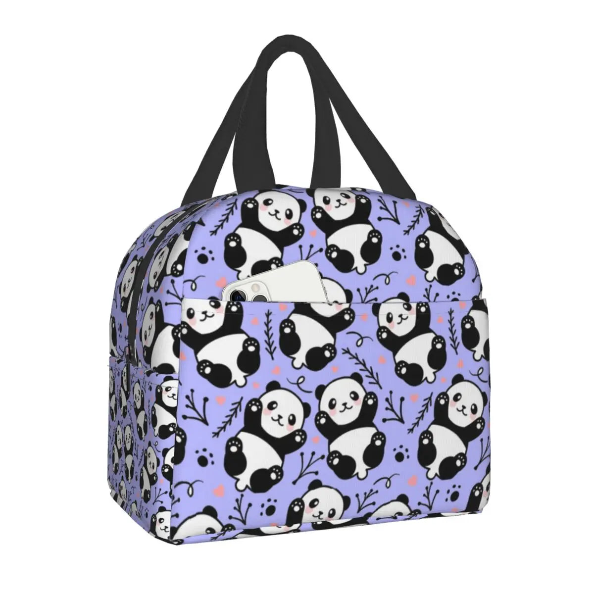 Dozens of Pandas Insulated Lunch Bags-Enchanted peach