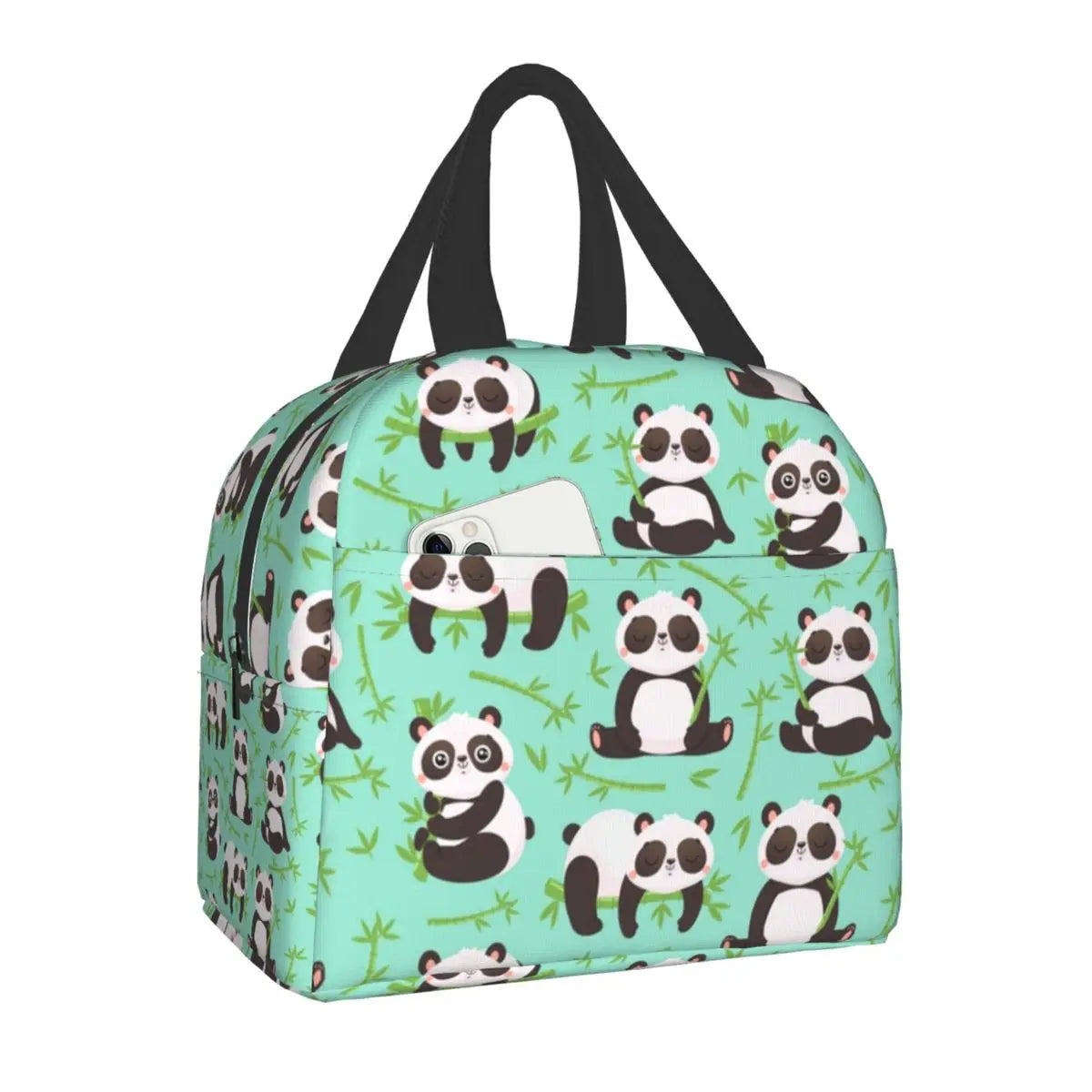 Dozens of Pandas Insulated Lunch Bags-Enchanted peach