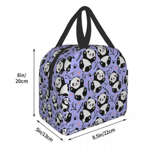 Dozens of Pandas Insulated Lunch Bags-Enchanted peach