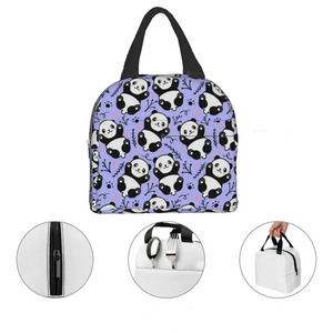 Dozens of Pandas Insulated Lunch Bags-Enchanted peach