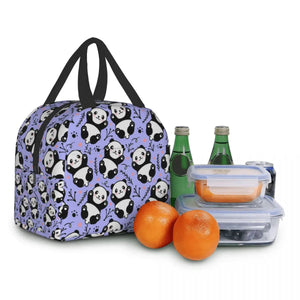 Dozens of Pandas Insulated Lunch Bags-Enchanted peach