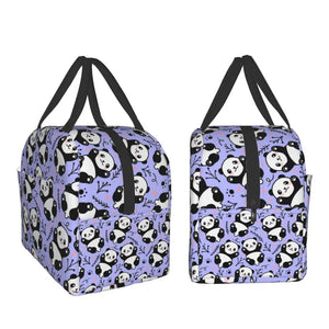 Dozens of Pandas Insulated Lunch Bags-Enchanted peach