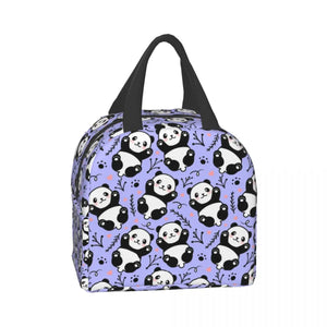 Dozens of Pandas Insulated Lunch Bags-Enchanted peach