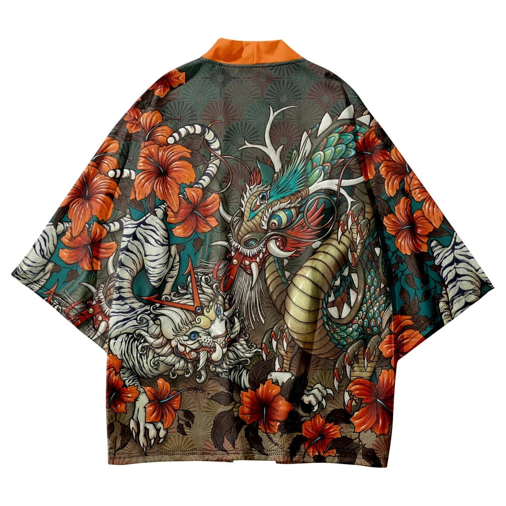 Dragon Unisex Kimono Collection-Enchanted peach