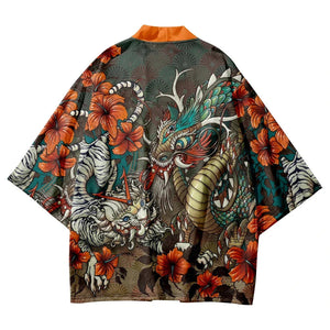 Dragon Unisex Kimono Collection-Enchanted peach