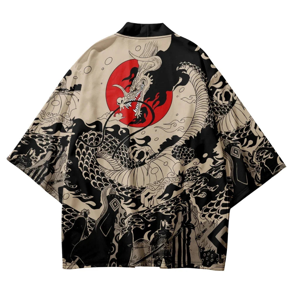 Dragon Unisex Kimono Collection-Enchanted peach