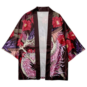 Dragon Unisex Kimono Collection-Enchanted peach