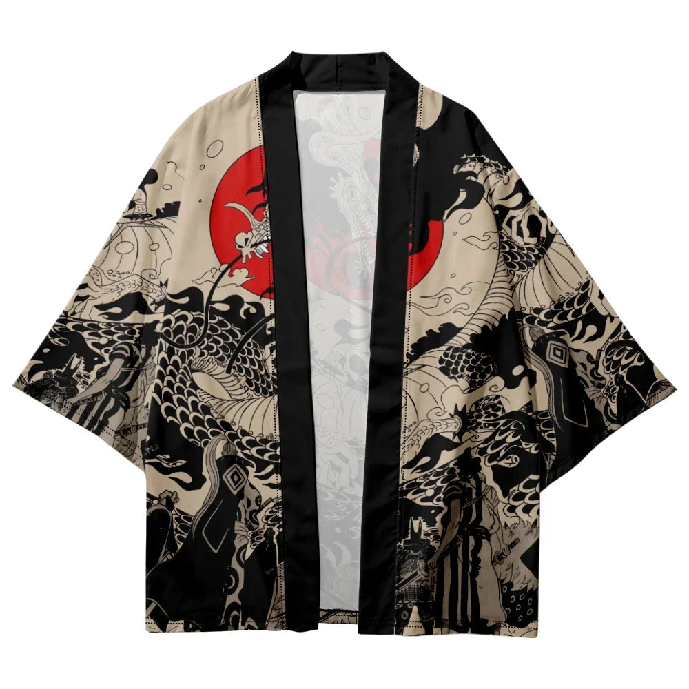 Dragon Unisex Kimono Collection-Enchanted peach