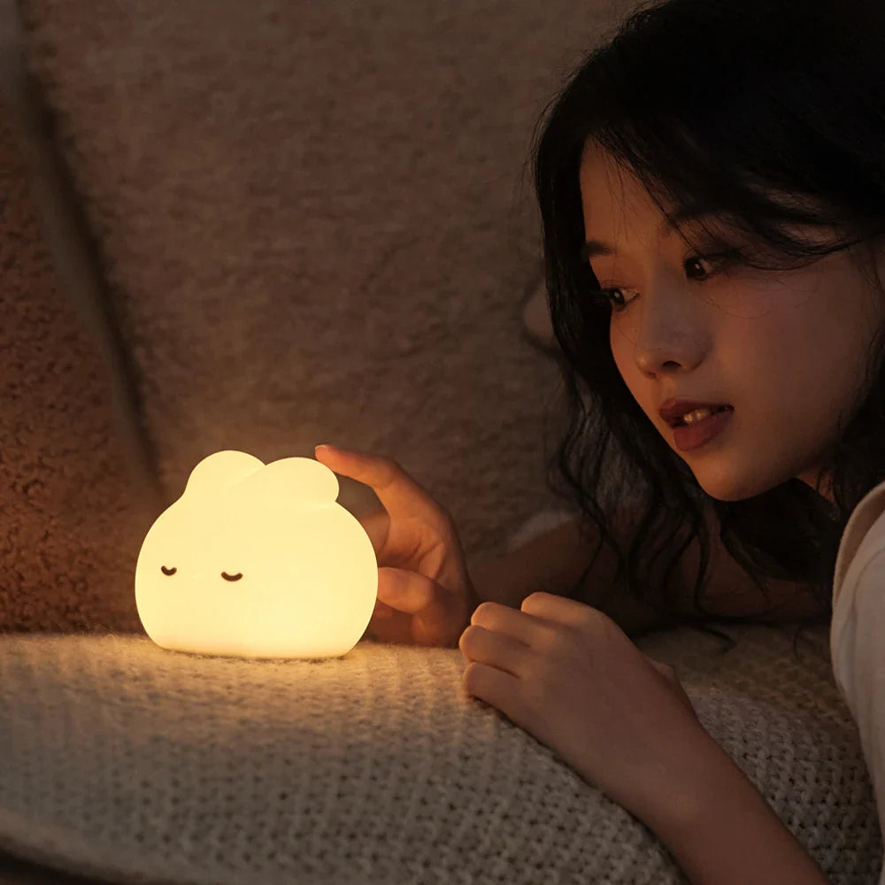 Dreaming Bunny LED Night Light-Enchanted peach