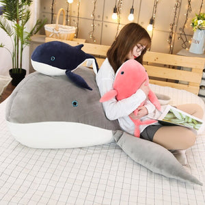 Dreamy Giant Blue Eye Whales Plushie-Enchanted peach