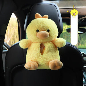 Duck and Bear Car Plush Tissue Box Cover-Enchanted peach