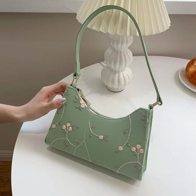 Elegant Lace Floral Shoulder Bag-Enchanted peach