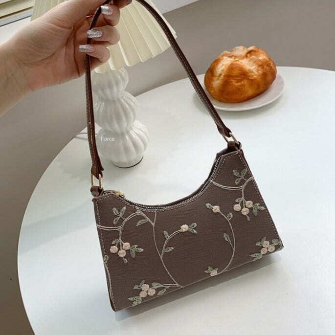 Elegant Lace Floral Shoulder Bag-Enchanted peach