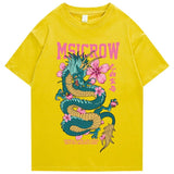 Emerald Dragon Pink Sakura Unisex Cotton Tee-Enchanted peach