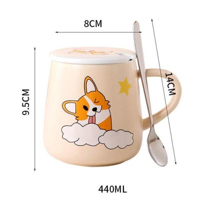 Emotional Corgi Mug-Enchanted peach